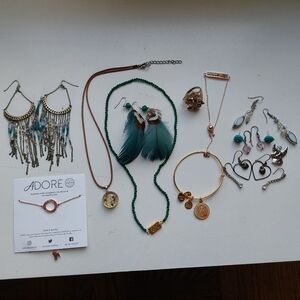 Jewelry Assortment - Necklaces, Earrings, Ring, And Bracelet